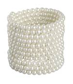 11-layered adjustable aaa pearl bracelet with rhodium-plated wire