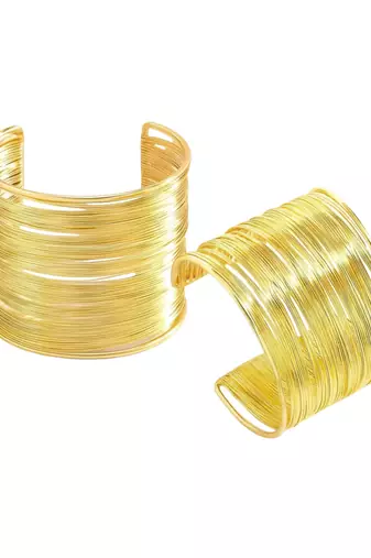 Combo of two gold-plated adjustable cuff bracelet kada
