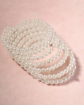 7-layered adjustable aaa pearl bracelet with rhodium-plated wire 2