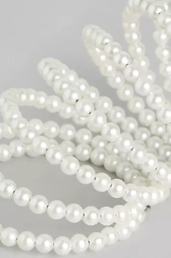 7-layered adjustable aaa pearl bracelet with rhodium-plated wire