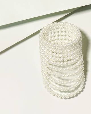 11-layered adjustable aaa pearl bracelet with rhodium-plated wire 2