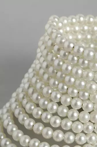 11-layered adjustable aaa pearl bracelet with rhodium-plated wire