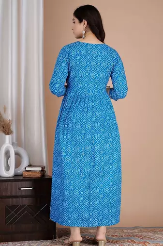 Women floral printed round neck  cotton maternity dress