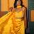yellow embroidered satin lehenga set