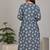 Women floral printed round neck pure cotton maternity dress