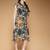 Women rayon mustard abstract print a-line dress