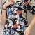 Women cotton blue floral print mini dress