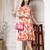 Women cotton orange floral print a-line midi dress