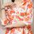 Women cotton orange floral print a-line midi dress