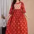 Women floral printed round neck  cotton maternity dress