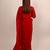 Red embroidered crepe saree