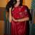 Red embroidered organza saree
