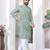 Sea green digital printed work cotton straight kurta