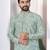 Sea green digital printed work cotton straight kurta