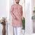 Peach digital printed work cotton straight kurta