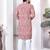 Peach digital printed work cotton straight kurta