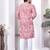 Pink digital printed work cotton straight kurta