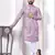 Purple digital printed work cotton straight kurta