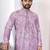 Purple digital printed work cotton straight kurta