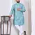 Sky blue digital printed work cotton straight kurta