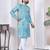 Sky blue digital printed work cotton straight kurta
