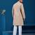 Beige viscose silk thread with sequins embroidered work wedding festival party wear straight kurta