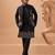 Black viscose silk premium thread with sequins embroidered work wedding festival party wear straight kurta with jacket