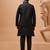 Black viscose silk premium thread with sequins embroidered work wedding festival party wear straight kurta with jacket