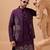 Purple viscose silk premium thread with sequins embroidered work wedding festival party wear straight kurta with jacket
