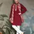 RED PURE VISCOSE REAL MIRROR WITH JARI WEAVING WORK WEDDING FESTIVAL PARTY WEAR STRAIGHT KURTA WITH DUPATTA