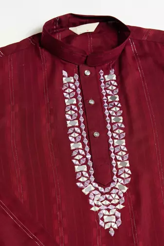 RED PURE VISCOSE REAL MIRROR WITH JARI WEAVING WORK WEDDING FESTIVAL PARTY WEAR STRAIGHT KURTA WITH DUPATTA