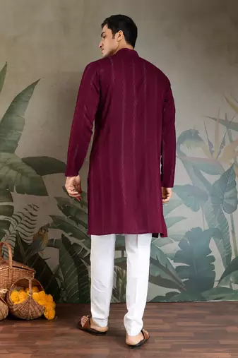 PURPLE PURE VISCOSE REAL MIRROR WITH JARI WEAVING WORK WEDDING FESTIVAL PARTY WEAR STRAIGHT KURTA WITH DUPATTA
