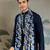 Navy blue green pure viscose real mirror with jari weaving work wedding festival party wear straight kurta with dupatta