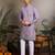 Lavender viscose silk thread & sequins embroidered work wedding festival marriage party wear straight mens kurta