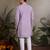 Lavender viscose silk thread & sequins embroidered work wedding festival marriage party wear straight mens kurta