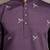 Purple viscose silk thread & sequins embroidered work wedding festival marriage party wear straight mens kurta