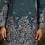 Teal green viscose silk thread & sequins embroidered work wedding festival marriage party wear straight mens kurta