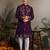 Purple viscose silk real mirror with thread & sequins embroidered work festival marriage party wear straight mens kurta
