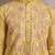 Yellow viscose silk real mirror with thread & sequins embroidered work festival marriage party wear straight mens kurta