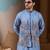 Sky blue silk premium thread & sequins embroidered work wedding festival party wear straight kurta with jacke and pant