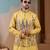 Yellow silk premium thread & sequins embroidered work wedding festival party wear straight kurta with jacke and pant