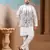 WHITE SILK PREMIUM THREAD & SEQUINS EMBROIDERED WORK WEDDING FESTIVAL PARTY WEAR STRAIGHT KURTA WITH JACKE AND PANT