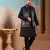 BLACK SILK PREMIUM THREAD & SEQUINS EMBROIDERED WORK WEDDING FESTIVAL PARTY WEAR STRAIGHT KURTA WITH JACKE AND PANT
