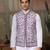 White purple silk real mirror with thread embroidered work festival party wear straight kurta with jacke and pant