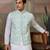 White green silk real mirror with thread embroidered work wedding festival party wear straight kurta with jacke and pant