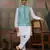 WHITE TURQUOISE SILK REAL MIRROR WITH THREAD EMBROIDERED WORK FESTIVAL PARTY WEAR STRAIGHT KURTA WITH JACKE AND PANT