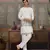 WHITE SILK PREMIUM THREAD & SEQUINS EMBROIDERED WORK WEDDING FESTIVAL PARTY WEAR STRAIGHT KURTA WITH JACKE AND PANT