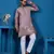 DUSTY PINK VISCOSE SILK THREAD & SEQUINS EMBROIDERED WORK FESTIVAL MARRIAGE FUNCTION PARTY WEAR STRAIGHT MENS KURTA