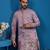 Dusty pink viscose silk thread & sequins embroidered work festival marriage function party wear straight mens kurta