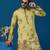 Yellow viscose silk thread & sequins embroidered work wedding festival marriage function party wear straight mens kurta